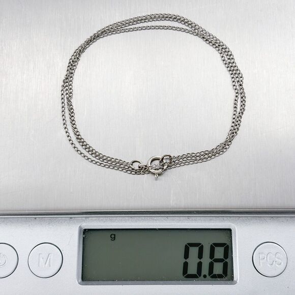 Vintage RL Sterling Silver 925 1.0mm Curb Link Chain Necklace 18" - Picture 3 of 3